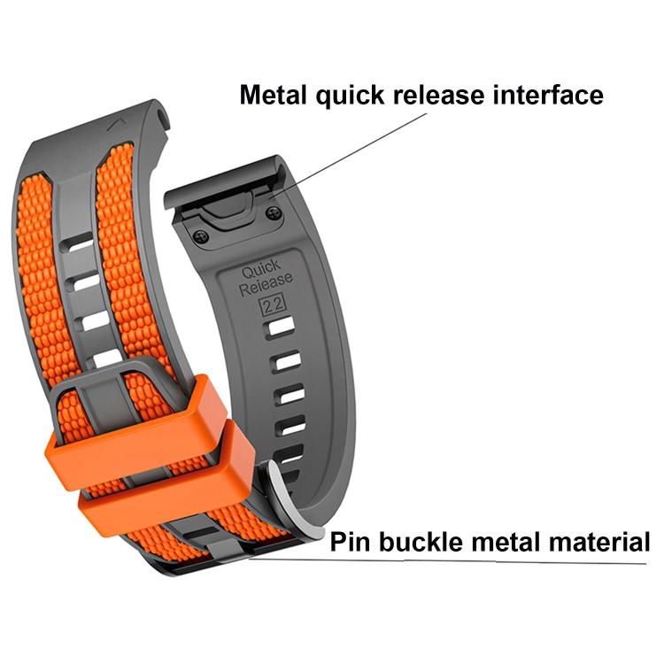 Two Color Matching Sports Silicone Quick Release Watch Band, For Garmin 26mm, For Garmin 22mm