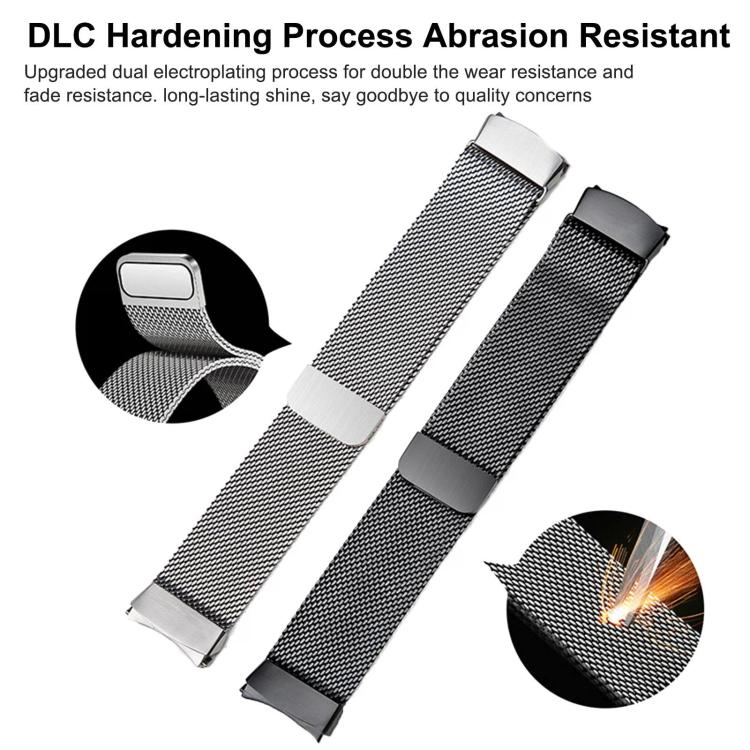 Press Button Seamless Interface Milanese Magnetic Stainless Steel Watch Band, For Huawei Watch 5 46mm