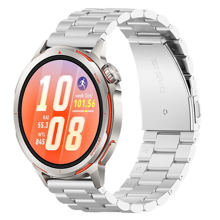 Three Beads Folding Clasp Stainless Steel Watch Band, For Huawei Watch GT Runner 2