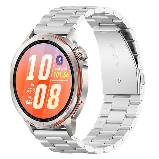 Three Beads Folding Clasp Stainless Steel Watch Band, For Huawei Watch GT Runner 2