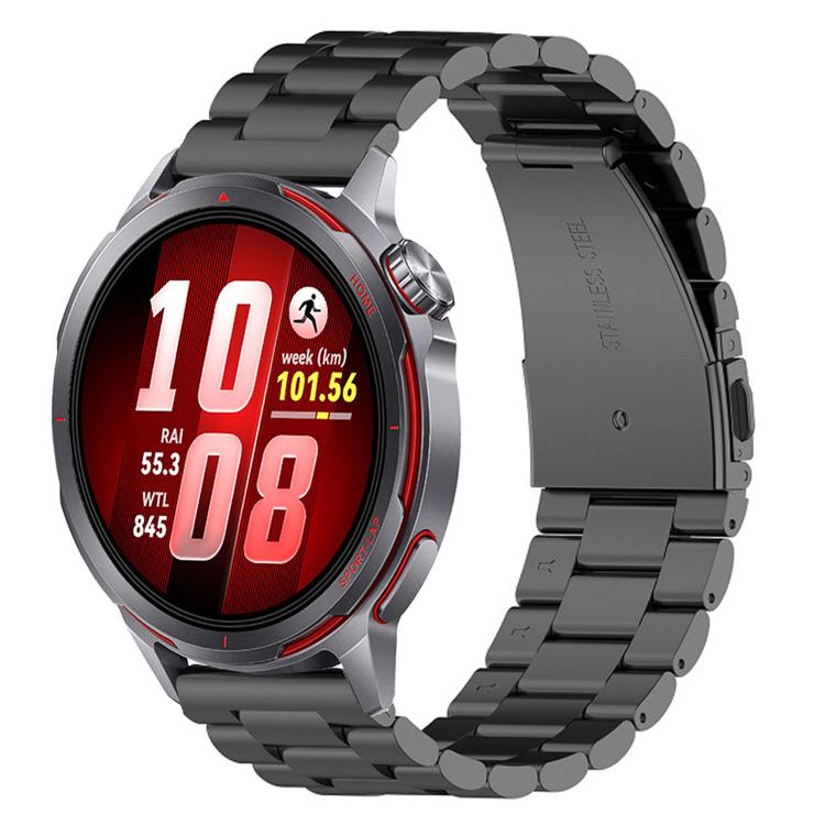 Three Beads Folding Clasp Stainless Steel Watch Band, For Huawei Watch GT Runner 2