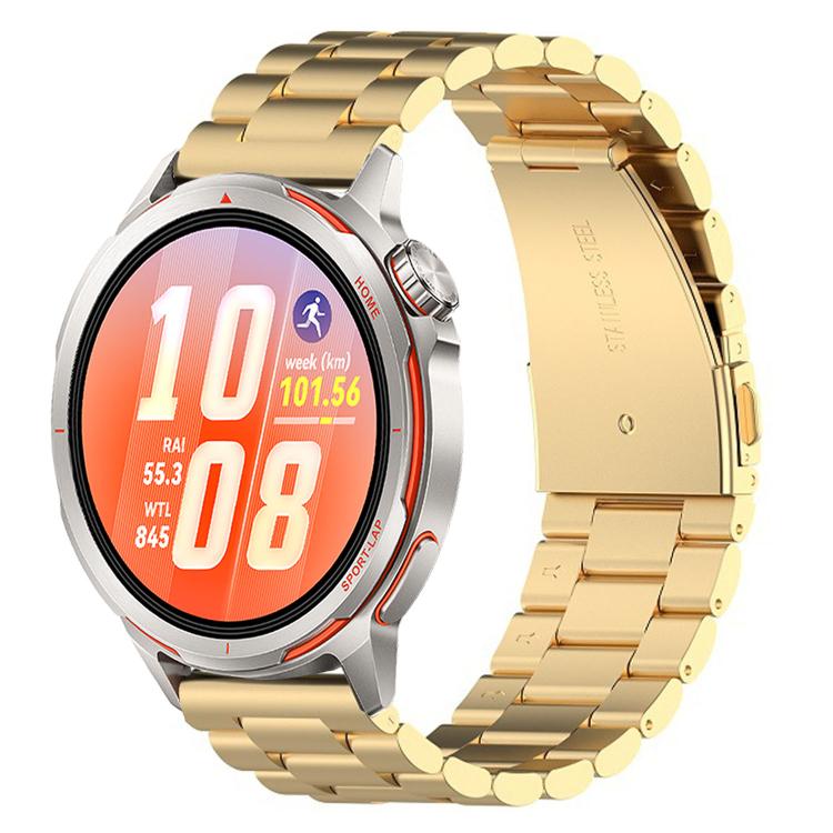 Three Beads Folding Clasp Stainless Steel Watch Band, For Huawei Watch GT Runner 2