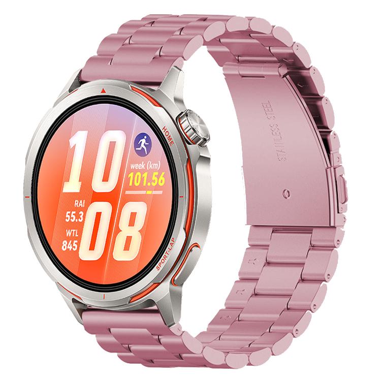 Three Beads Folding Clasp Stainless Steel Watch Band, For Huawei Watch GT Runner 2