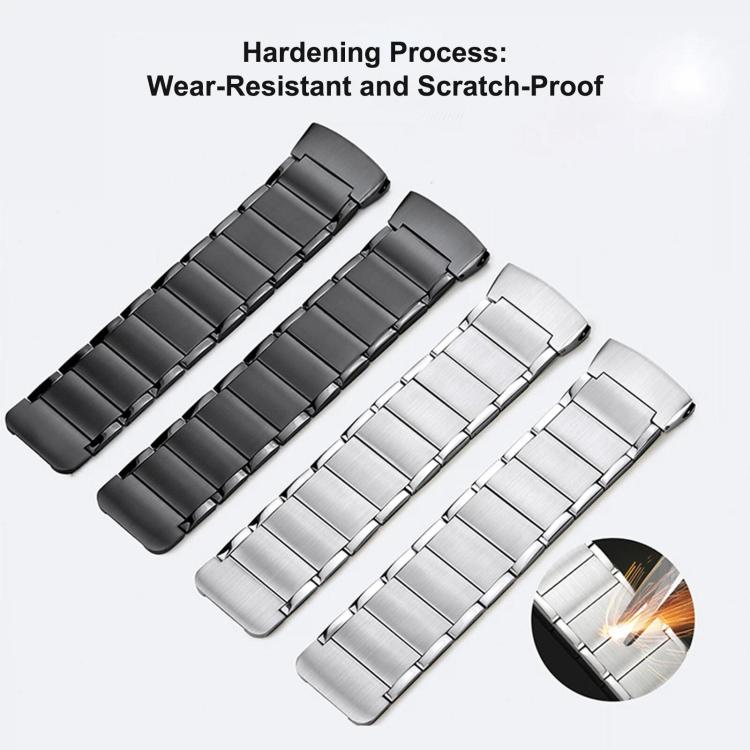 Seamless Press Button Three Beads Magnetic Stainless Steel Watch Band, For Huawei Watch 4 Pro
