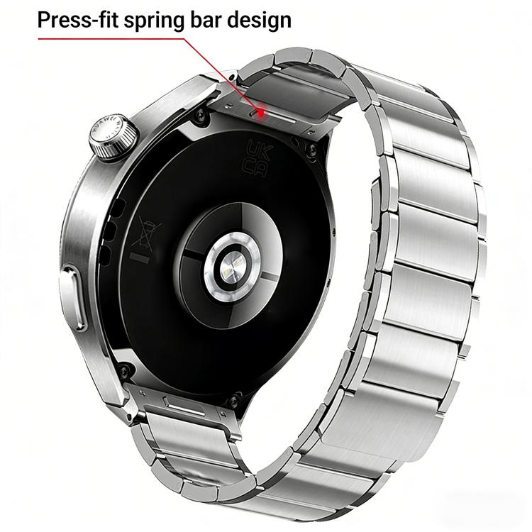 Seamless Press Button Three Beads Magnetic Stainless Steel Watch Band, For Huawei Watch 4 Pro
