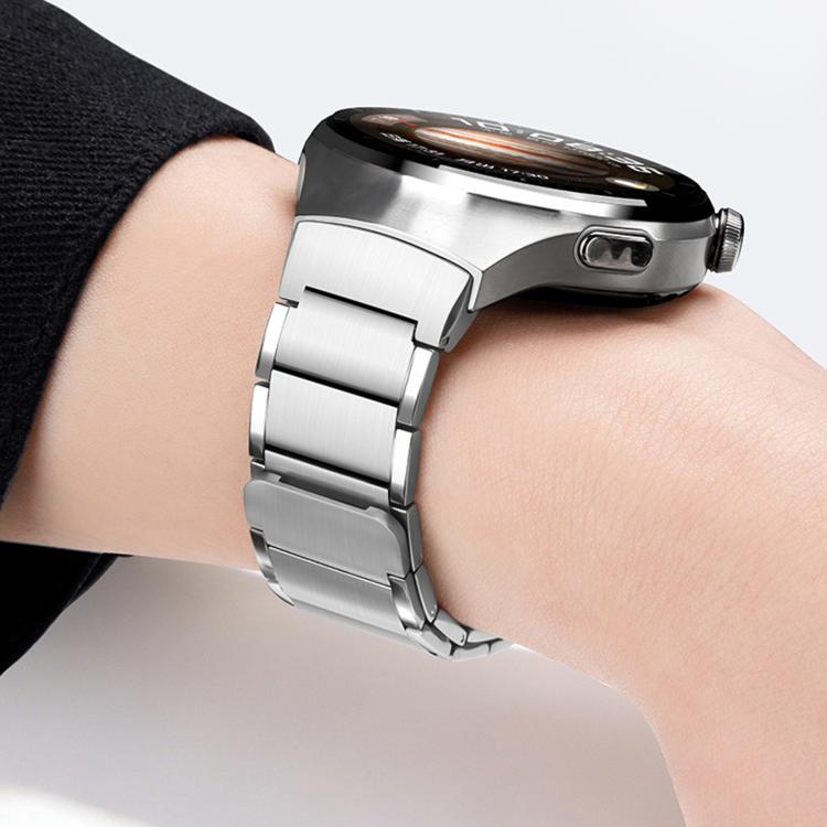 Seamless Press Button Three Beads Magnetic Stainless Steel Watch Band, For Huawei Watch 4 Pro