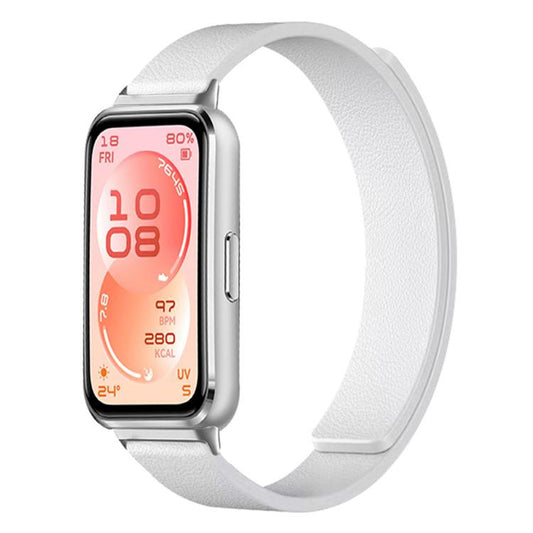 Lychee Texture Soft Magnetic Silicone Watch Band, For Huawei Band 11 / Band 11 Pro