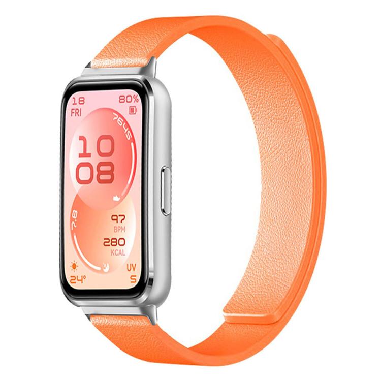 Lychee Texture Soft Magnetic Silicone Watch Band, For Huawei Band 11 / Band 11 Pro