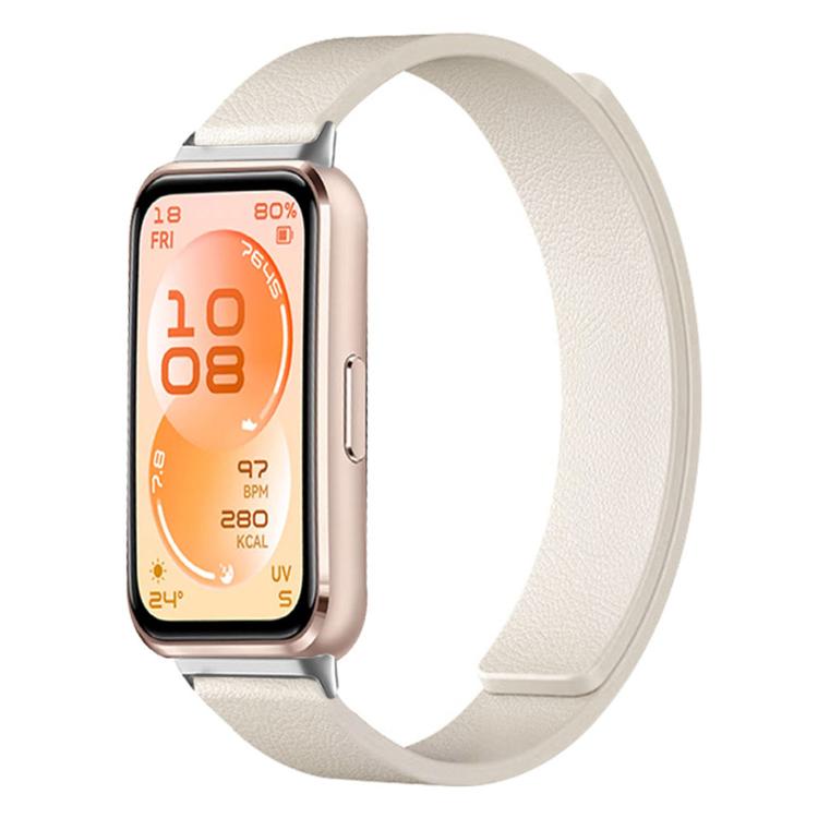 Lychee Texture Soft Magnetic Silicone Watch Band, For Huawei Band 11 / Band 11 Pro