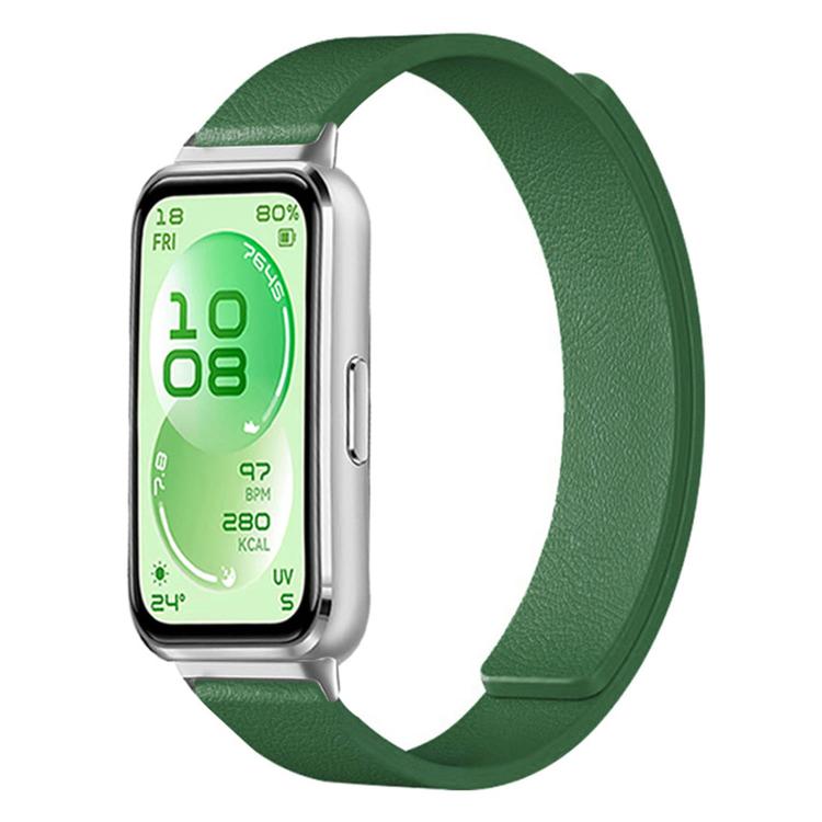 Lychee Texture Soft Magnetic Silicone Watch Band, For Huawei Band 11 / Band 11 Pro