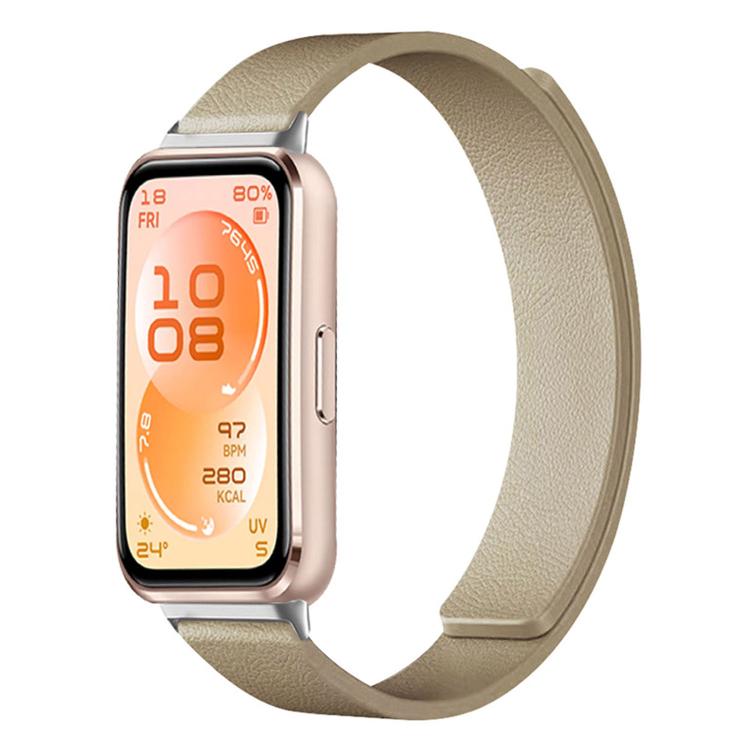 Lychee Texture Soft Magnetic Silicone Watch Band, For Huawei Band 11 / Band 11 Pro