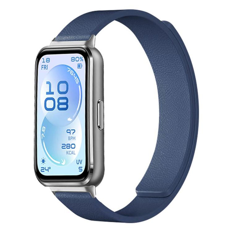 Lychee Texture Soft Magnetic Silicone Watch Band, For Huawei Band 11 / Band 11 Pro