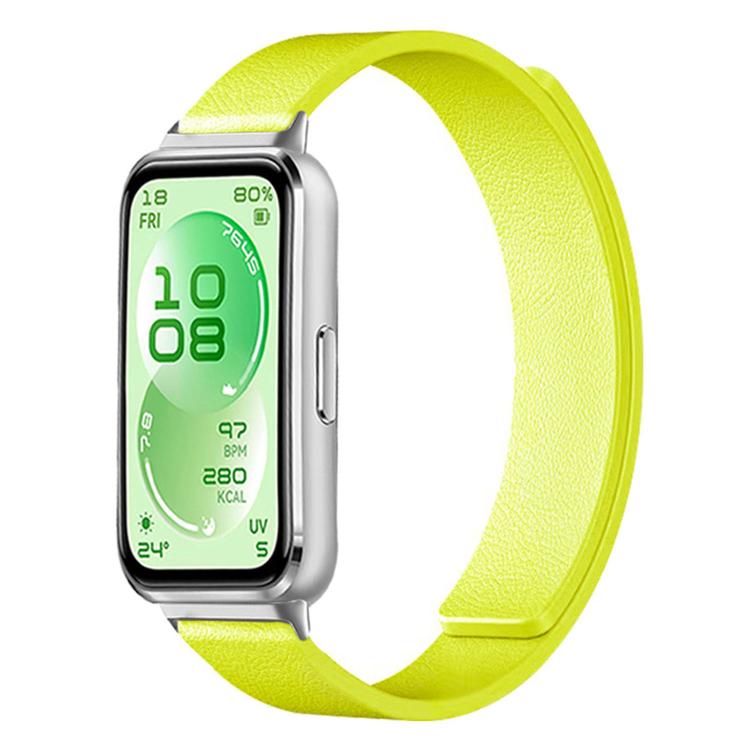 Lychee Texture Soft Magnetic Silicone Watch Band, For Huawei Band 11 / Band 11 Pro