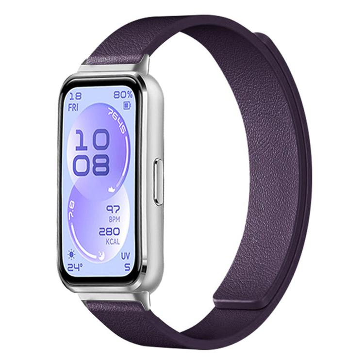 Lychee Texture Soft Magnetic Silicone Watch Band, For Huawei Band 11 / Band 11 Pro