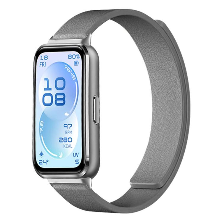 Lychee Texture Soft Magnetic Silicone Watch Band, For Huawei Band 11 / Band 11 Pro