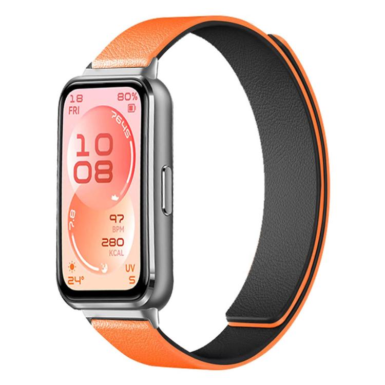 Lychee Texture Soft Magnetic Silicone Watch Band, For Huawei Band 11 / Band 11 Pro