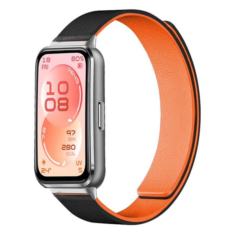 Lychee Texture Soft Magnetic Silicone Watch Band, For Huawei Band 11 / Band 11 Pro