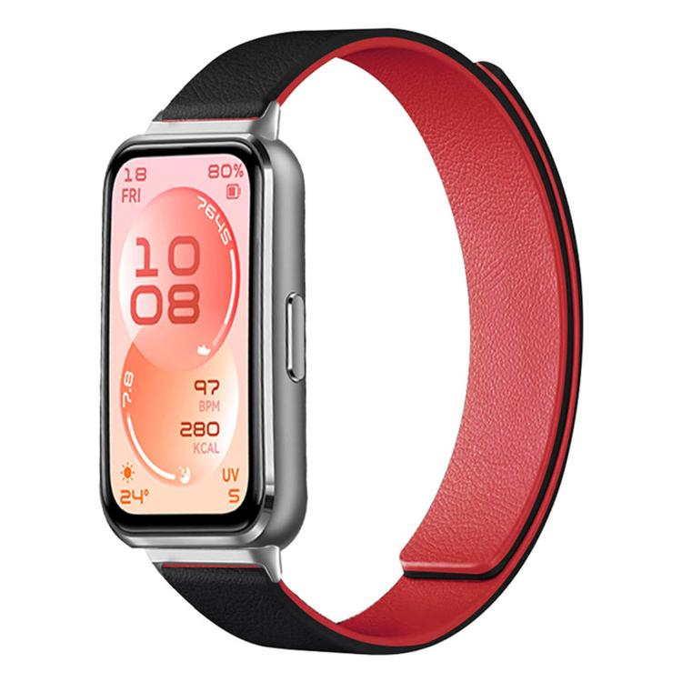 Lychee Texture Soft Magnetic Silicone Watch Band, For Huawei Band 11 / Band 11 Pro