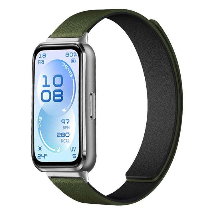 Lychee Texture Soft Magnetic Silicone Watch Band, For Huawei Band 11 / Band 11 Pro