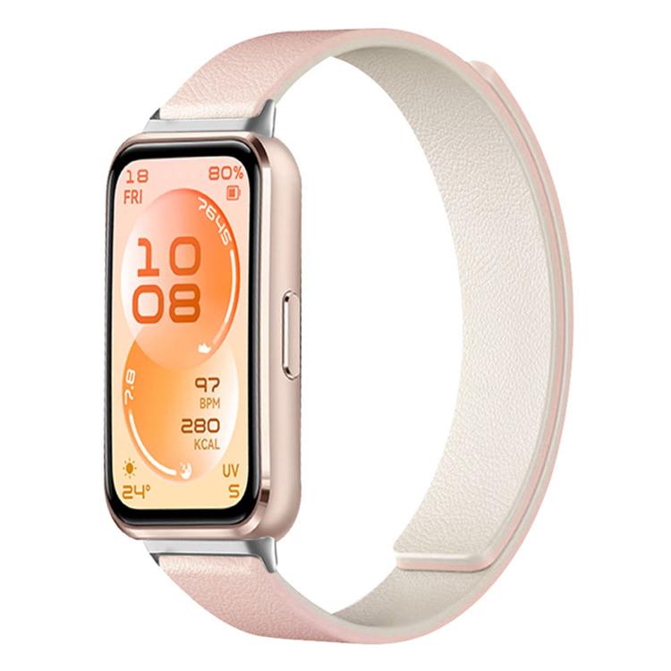 Lychee Texture Soft Magnetic Silicone Watch Band, For Huawei Band 11 / Band 11 Pro