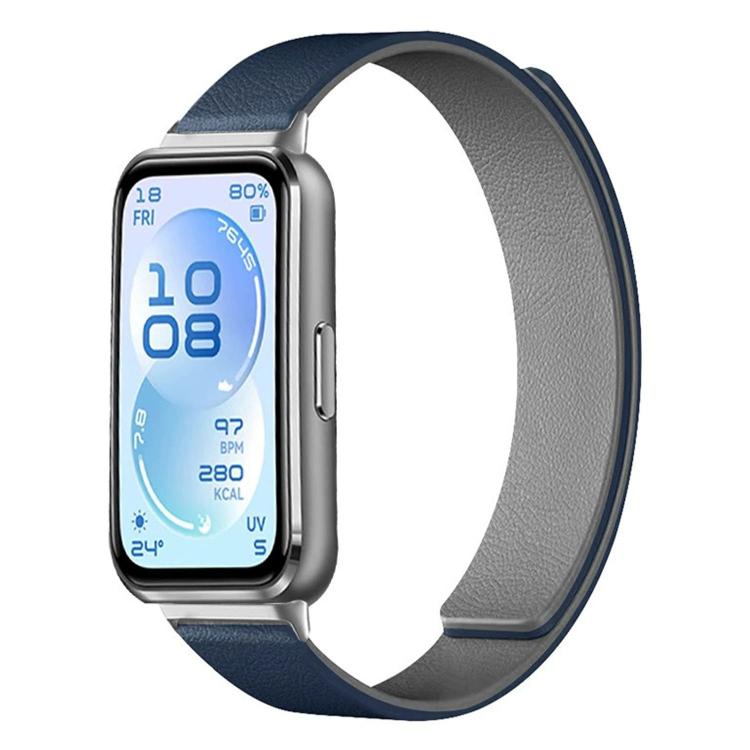 Lychee Texture Soft Magnetic Silicone Watch Band, For Huawei Band 11 / Band 11 Pro