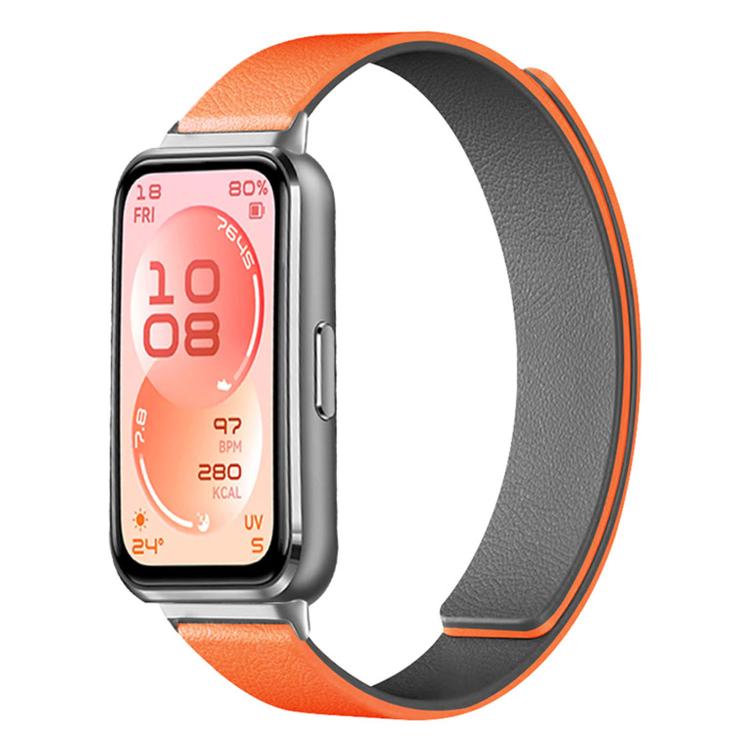 Lychee Texture Soft Magnetic Silicone Watch Band, For Huawei Band 11 / Band 11 Pro