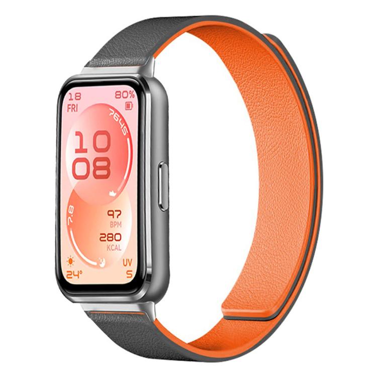 Lychee Texture Soft Magnetic Silicone Watch Band, For Huawei Band 11 / Band 11 Pro