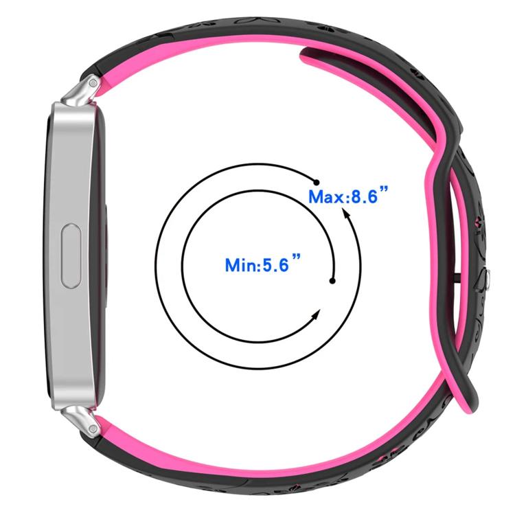 Laser Engraved Floral Reverse Buckle Two Color Watch Band, For Huawei Band 11 / Band 11 Pro