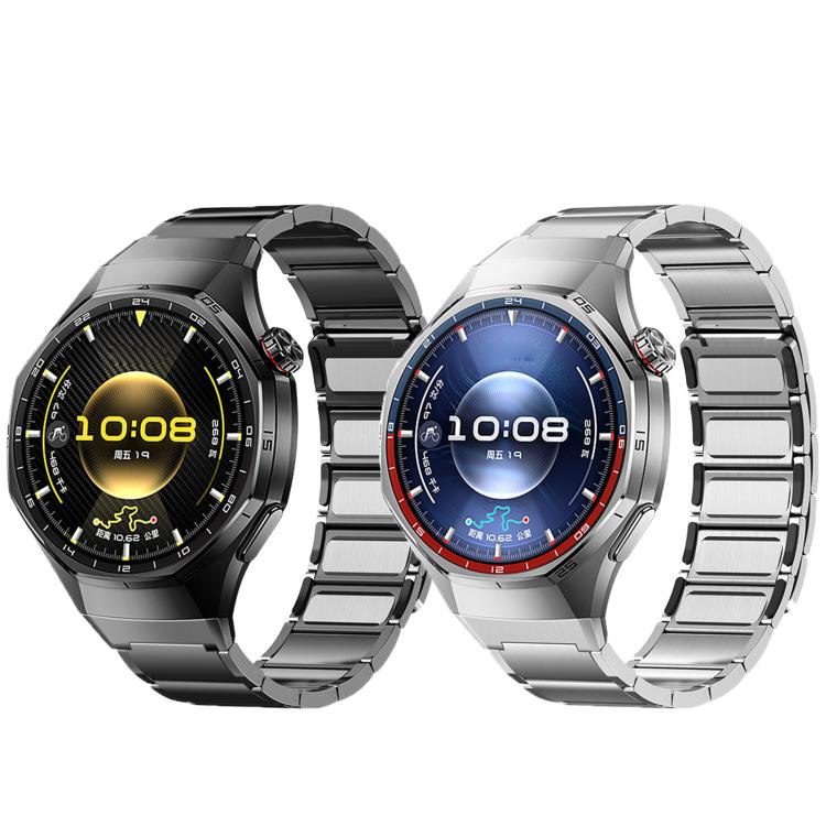 Seamless Press Button Three Beads Magnetic Stainless Steel Watch Band, For Huawei Watch GT 6 Pro