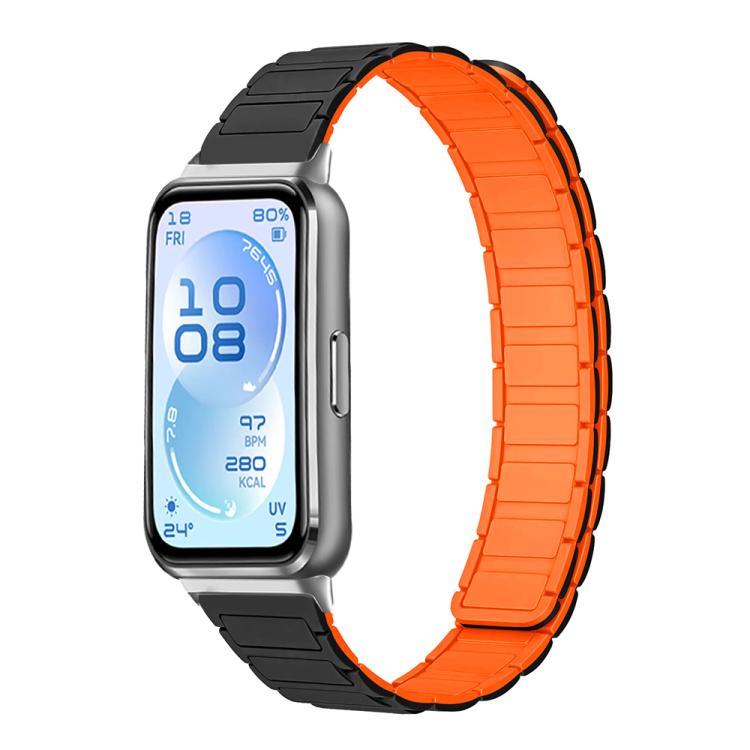 Tri-beads I-shaped Slim Magnetic Silicone Watch Band, For Huawei Band 11 / Band 11 Pro