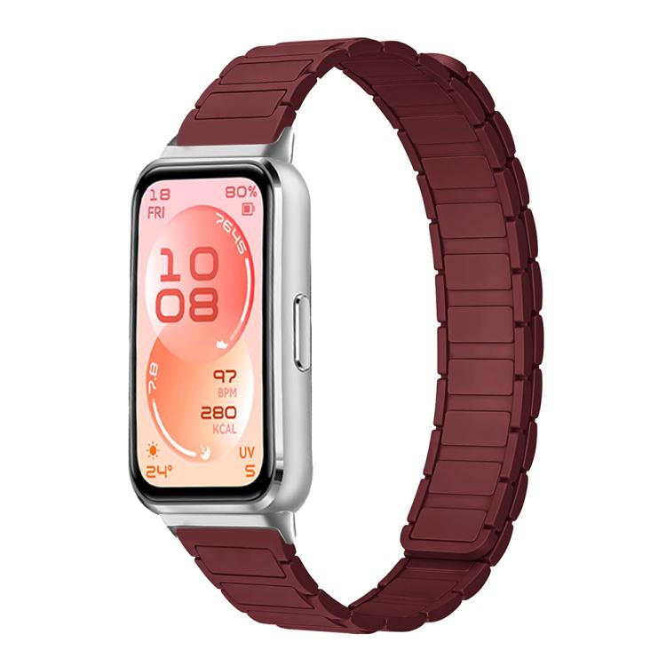 Tri-beads I-shaped Slim Magnetic Silicone Watch Band, For Huawei Band 11 / Band 11 Pro