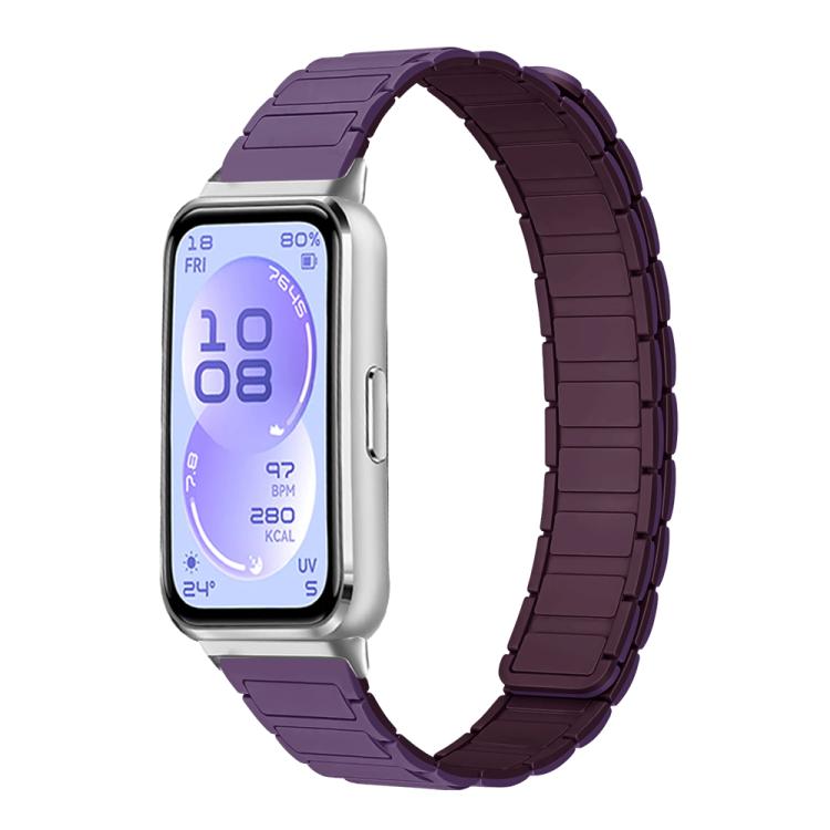 Tri-beads I-shaped Slim Magnetic Silicone Watch Band, For Huawei Band 11 / Band 11 Pro