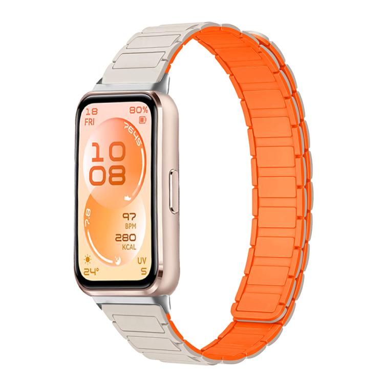 Tri-beads I-shaped Slim Magnetic Silicone Watch Band, For Huawei Band 11 / Band 11 Pro