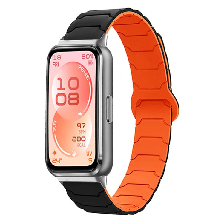 Armor Texture Magnetic Silicone Watch Band, For Huawei Band 11 / Band 11 Pro