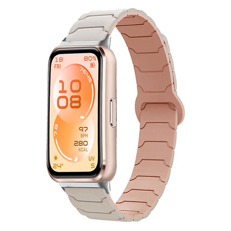 Armor Texture Magnetic Silicone Watch Band, For Huawei Band 11 / Band 11 Pro