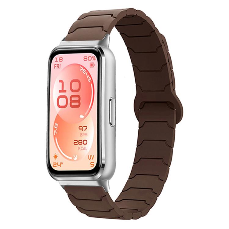Armor Texture Magnetic Silicone Watch Band, For Huawei Band 11 / Band 11 Pro