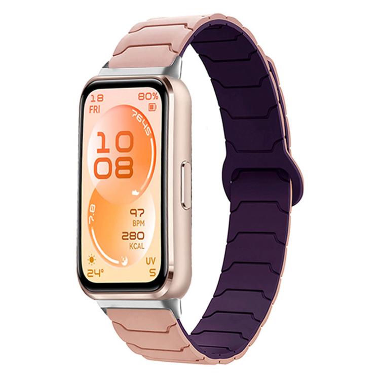 Armor Texture Magnetic Silicone Watch Band, For Huawei Band 11 / Band 11 Pro