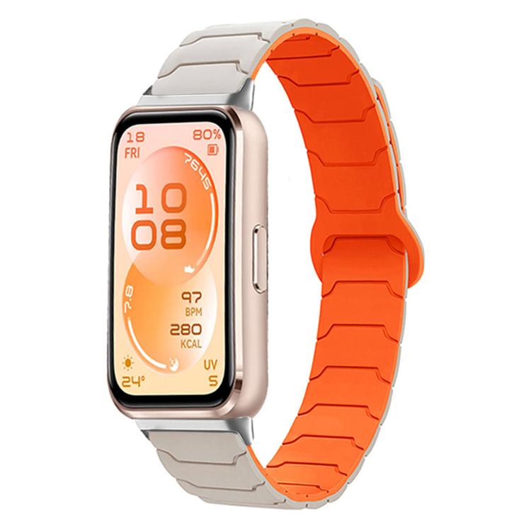 Armor Texture Magnetic Silicone Watch Band, For Huawei Band 11 / Band 11 Pro