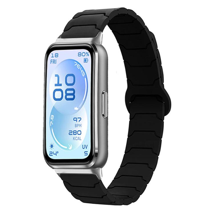 Armor Texture Magnetic Silicone Watch Band, For Huawei Band 11 / Band 11 Pro