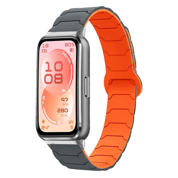 Armor Texture Magnetic Silicone Watch Band, For Huawei Band 11 / Band 11 Pro