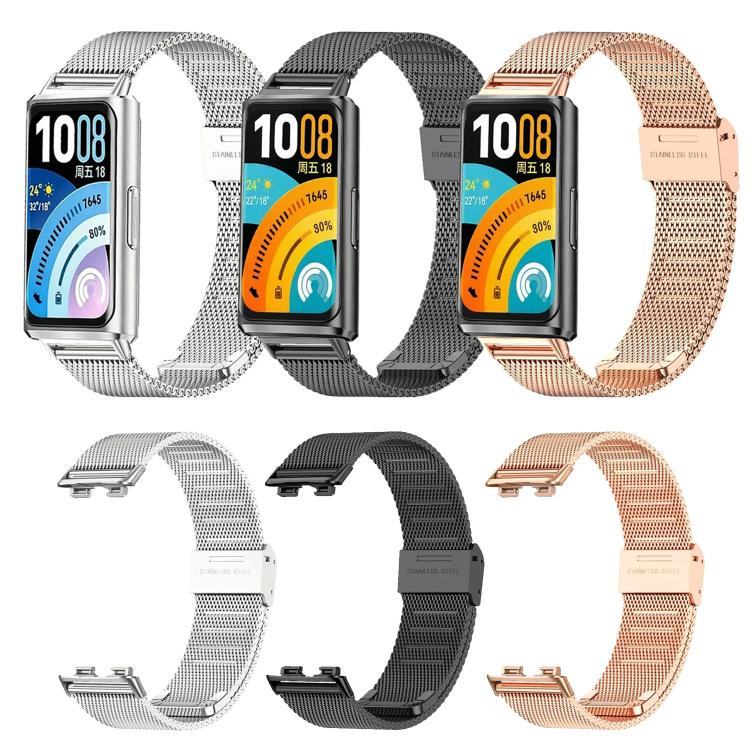 Milanese Buckle Stainless Steel Metal Watch Band, For Huawei Band 11 / Band 11 Pro