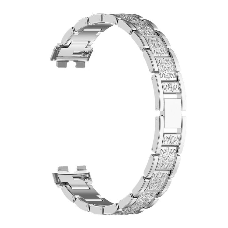 Three Beads Full Diamond Metal Watch Band, For Huawei Band 11 / Band 11 Pro
