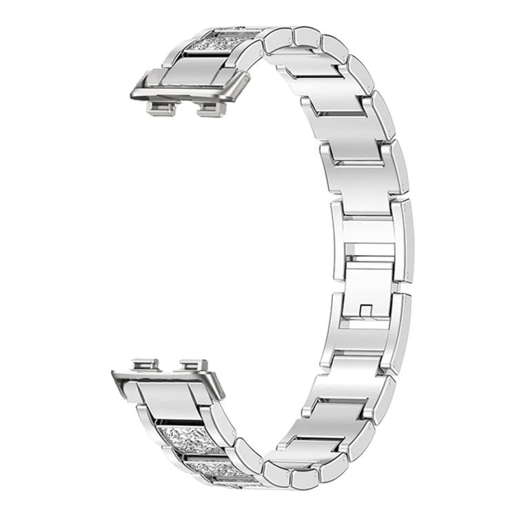 Three Beads Full Diamond Metal Watch Band, For Huawei Band 11 / Band 11 Pro