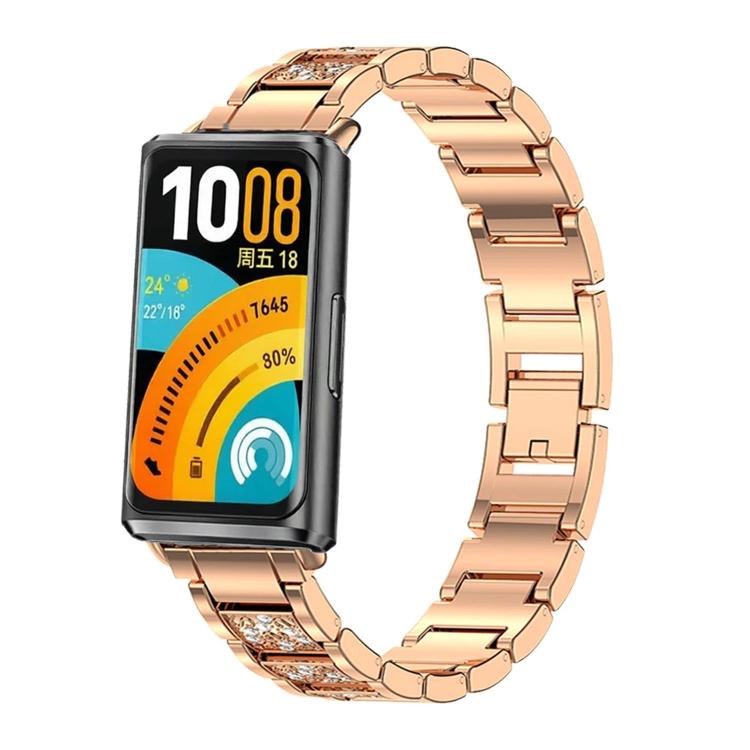 Three Beads Full Diamond Metal Watch Band, For Huawei Band 11 / Band 11 Pro