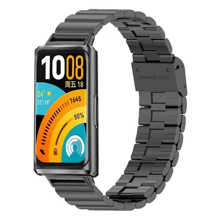 Bamboo Snap Buckle Stainless Steel Metal Watch Band, For Huawei Band 11 / Band 11 Pro