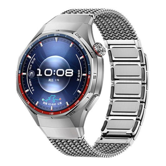 Press Button Magnetic Clasp Chain Stainless Steel Watch Band, For Huawei Watch GT6 Pro