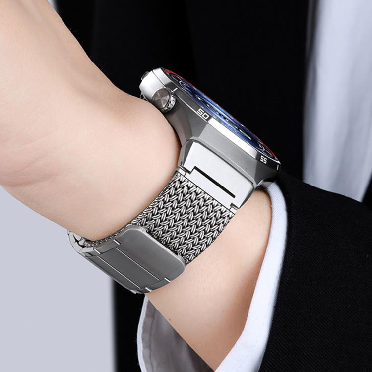 Press Button Magnetic Clasp Chain Stainless Steel Watch Band, For Huawei Watch GT6 Pro