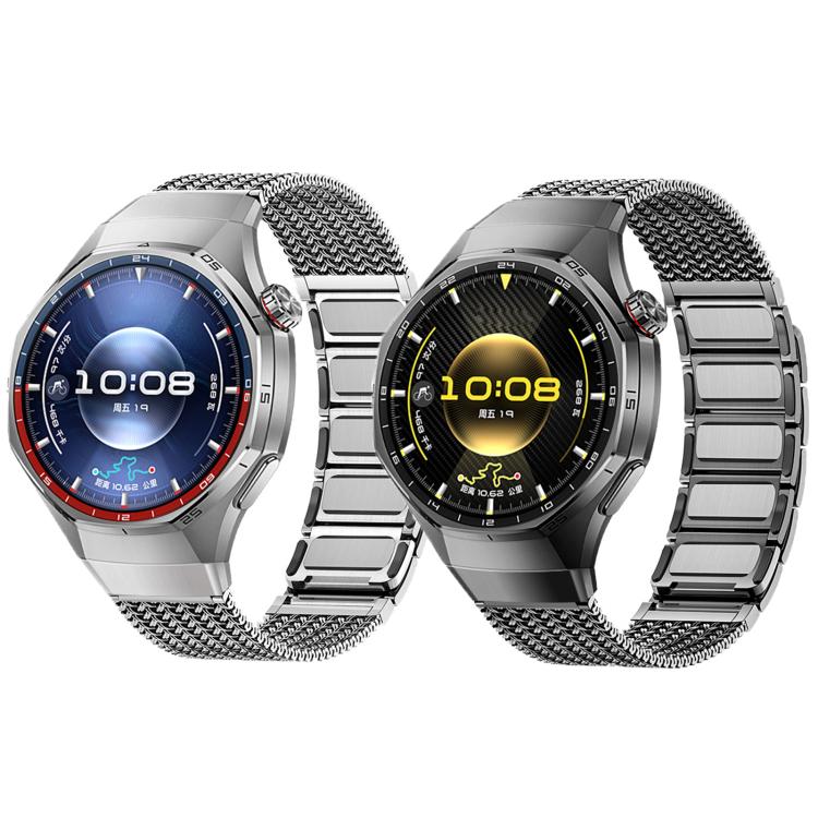 Press Button Magnetic Clasp Chain Stainless Steel Watch Band, For Huawei Watch GT6 Pro