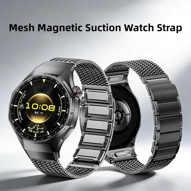 Press Button Magnetic Clasp Chain Stainless Steel Watch Band, For Huawei Watch GT6 Pro
