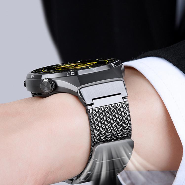 Press Button Magnetic Clasp Chain Stainless Steel Watch Band, For Huawei Watch GT6 Pro